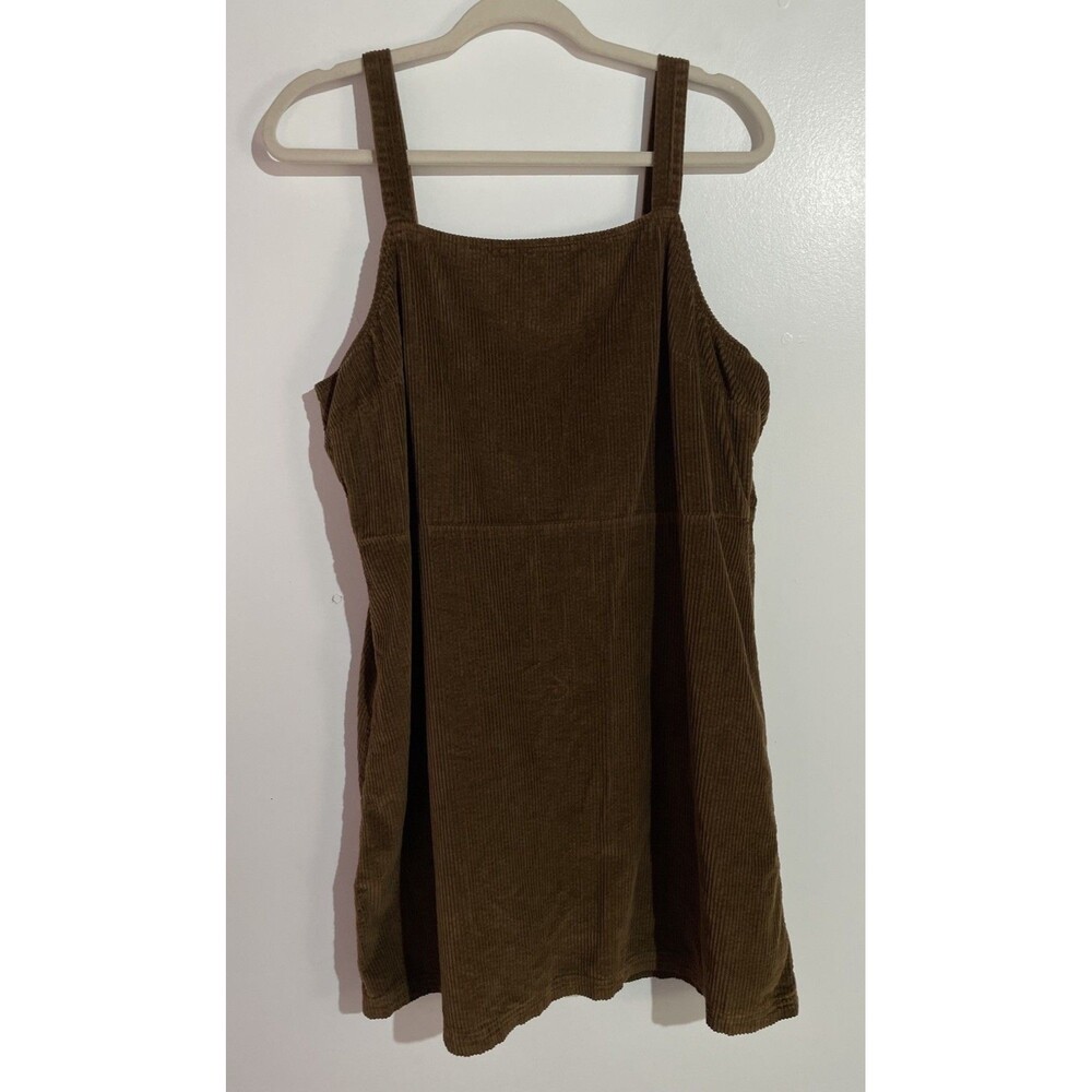 American Eagle Corduroy Bib Overall‎ Jumper Romper Dress XL Brown Fall Autumn